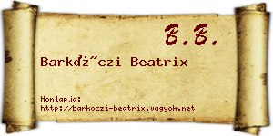 Barkóczi Beatrix névjegykártya